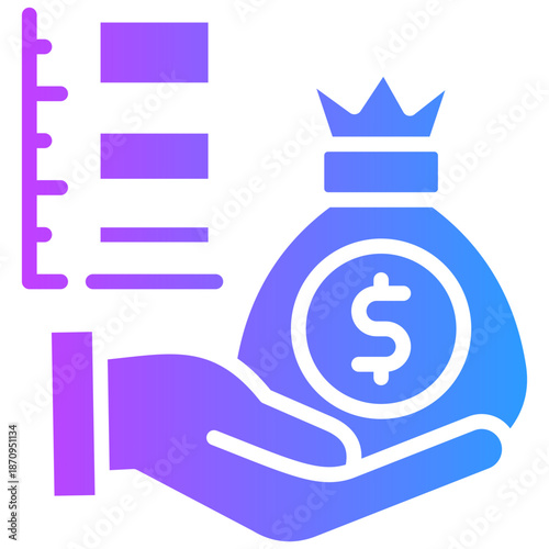 Credit Rating glyph gradient icon