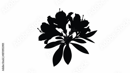 A black silhouette of a flower