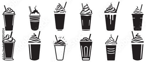 Milkshake icon symbol. vector flat sign design.