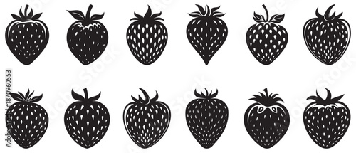 Strawberry vector icon isolated on white background design.