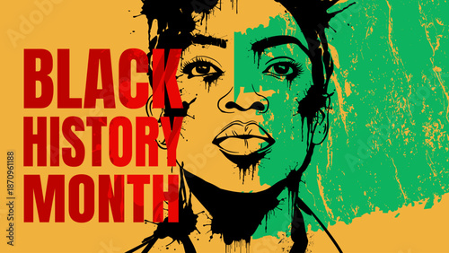 Black History Month - banner, poster, vector illustration