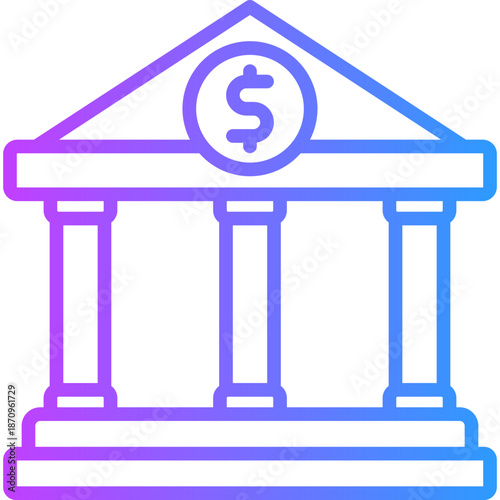 Banking Institution line gradient icon