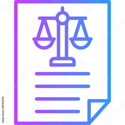 Legal Balance line gradient icon