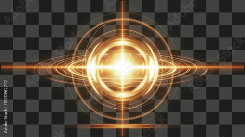 Abstract golden light effect with concentric rings.