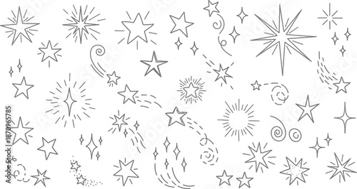 Hand drawn doodle emotion elements, expressive comic icons, cartoon speech bubbles and accent symbols set.