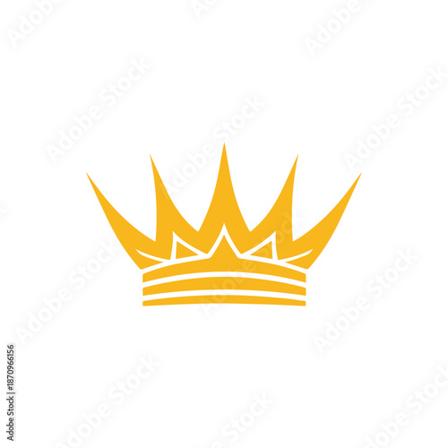 Crown icon.Flat color design.Vector illustration isolated on white background.