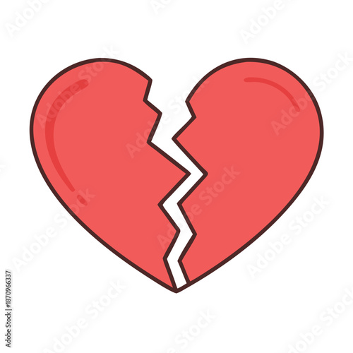 Broken heart concept illustration for heartbreak depression and love failure relationship issues