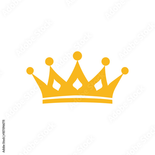 Crown icon.Flat color design.Vector illustration isolated on white background.