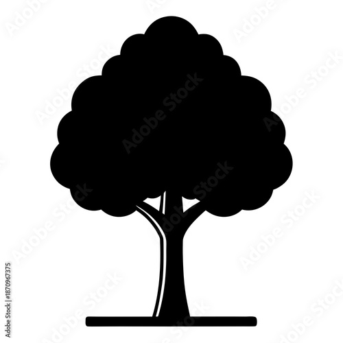 Silhouette of a majestic tree Vector