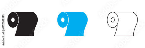 Toilet paper icon. Toilet tissue paper roll icon. Symbols for hygiene, household, and bathroom products
