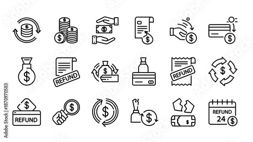 Collection of Financial Icons and Symbols.