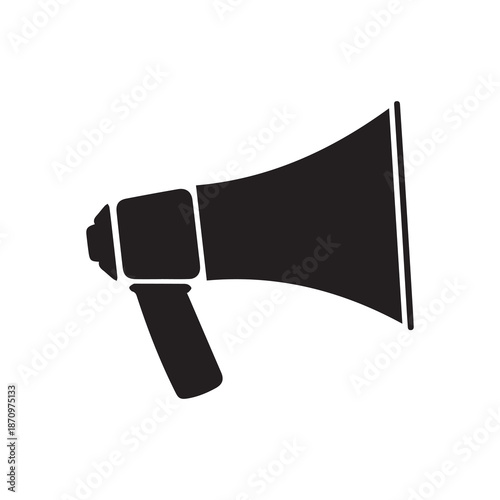 Megaphone icon white background design. Loudspeaker voice call vector.