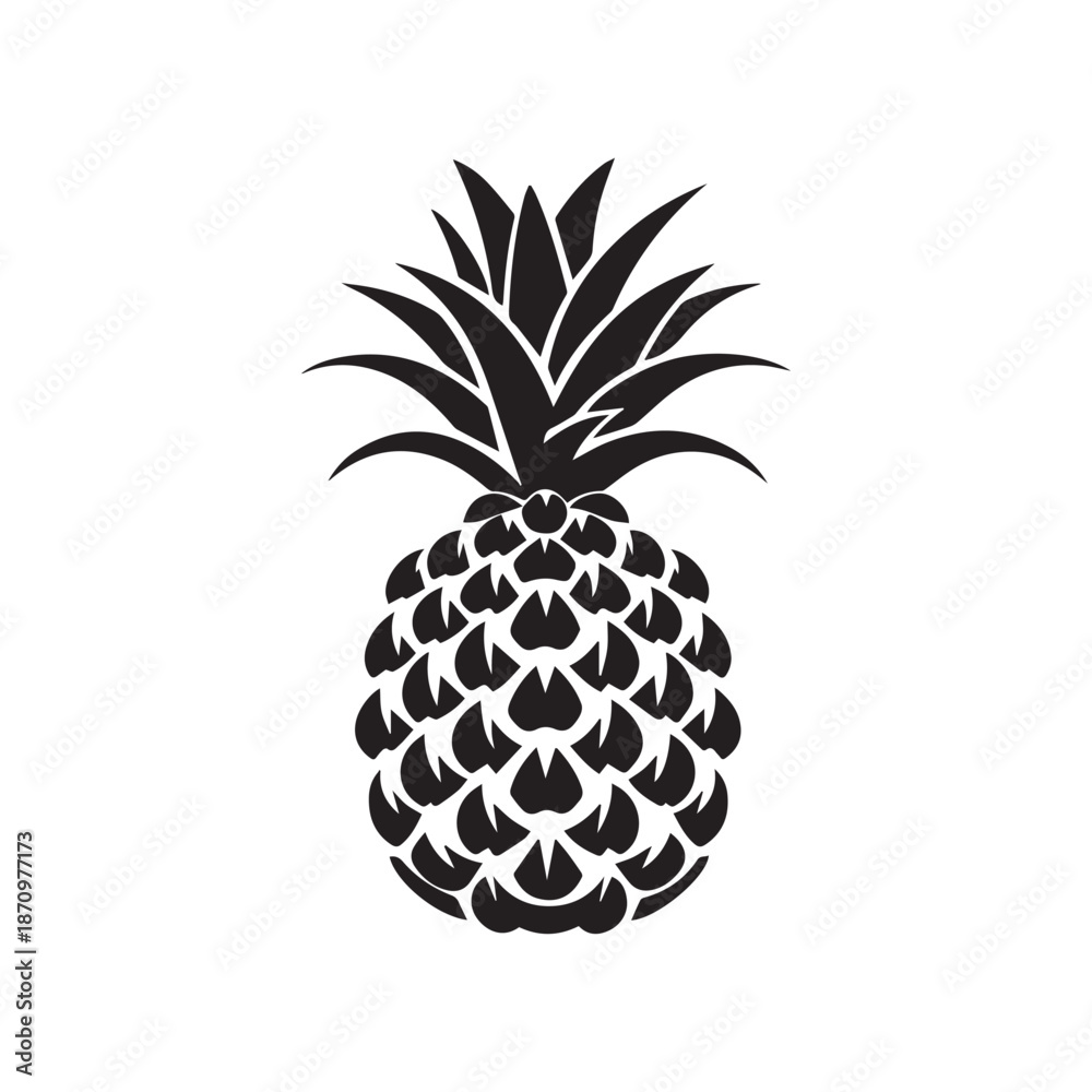Obraz premium Pineapple natural food icon. Freshness sweet art vector design.