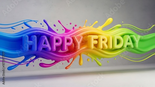 Happy Friday Colorful Graffiti Typography Background