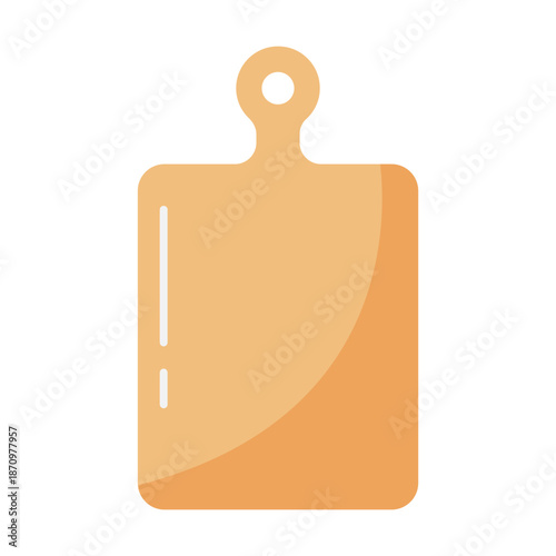 Cutting Board Flat Colored Icon for Food Preparation and Kitchen Tool