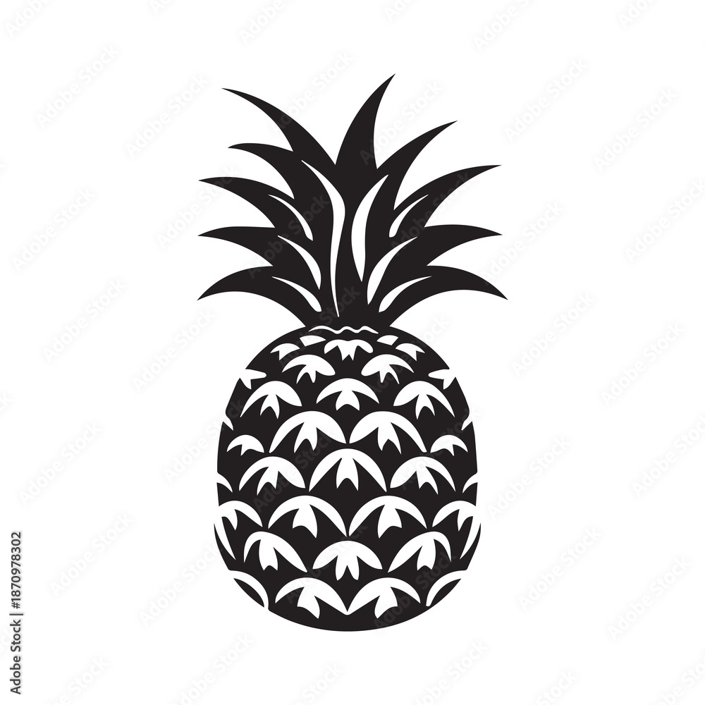 Obraz premium Pineapple natural food icon. Freshness sweet art vector design.