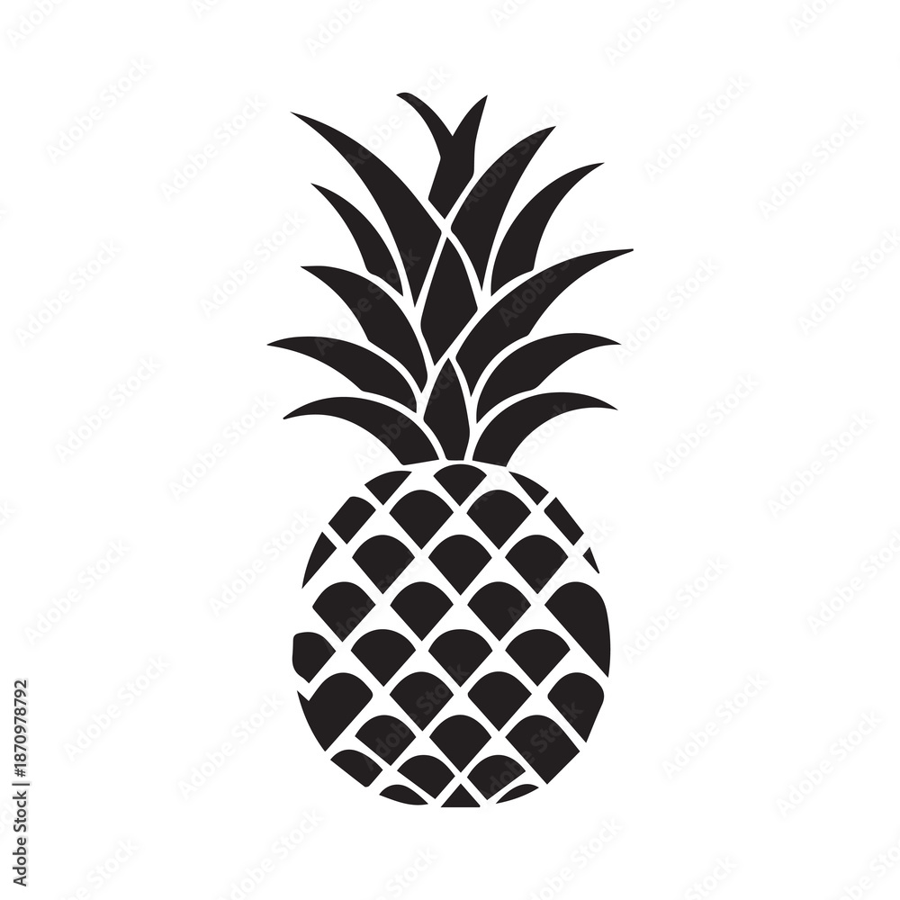 Obraz premium Pineapple natural food icon. Freshness sweet art vector design.