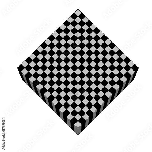 Abstract 3D Isometric Voxel Grid Background with Futuristic Cubes Pattern, Digital Blocks Structure for Technology, Data, AI and Modern Tech Design