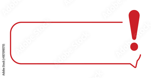 Red speech bubble with exclamation mark.