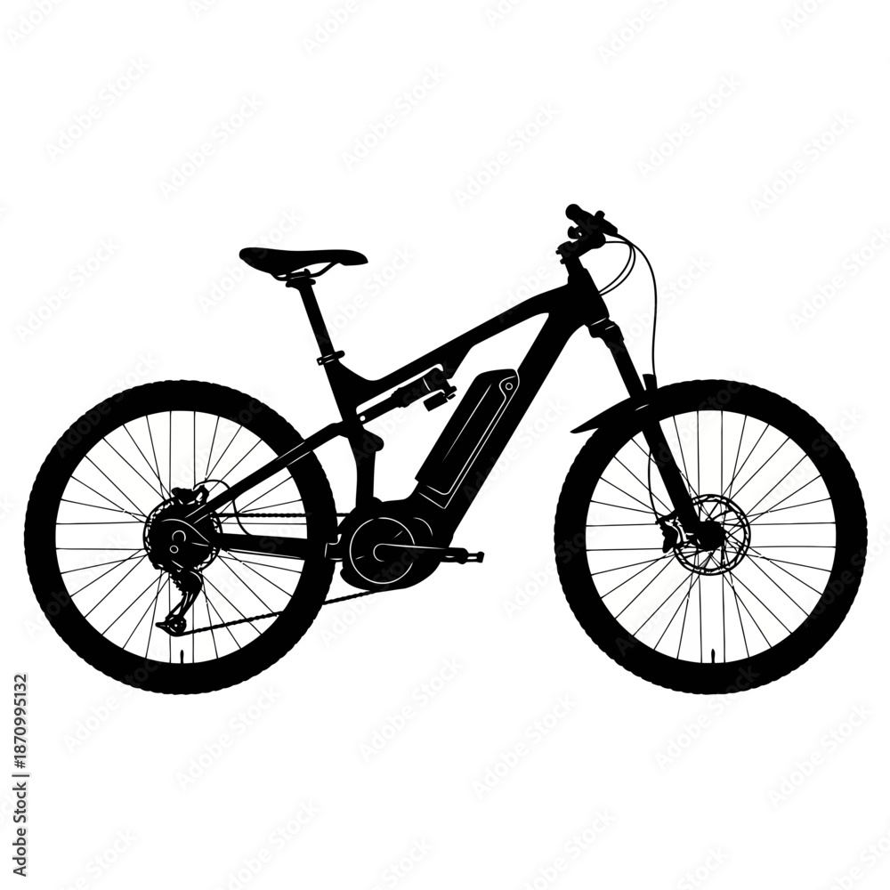 Fototapeta premium Electric mountain bike silhouette