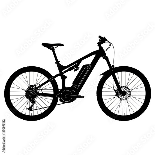 Electric mountain bike silhouette