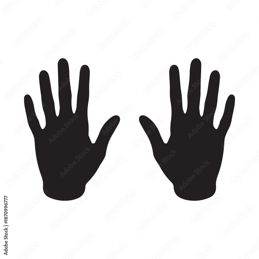 Obraz premium Hand icon, vector illustration flat design style isolated on white.