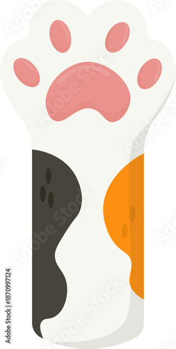 Diverse Cartoon Cat Paws Collection - Flat Illustration Vector Set of Feline Feet and Claws with Unique Fur Patterns