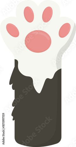 Diverse Cartoon Cat Paws Collection - Flat Illustration Vector Set of Feline Feet and Claws with Unique Fur Patterns