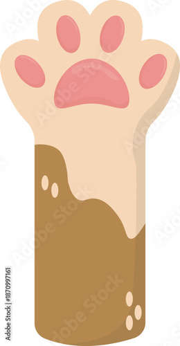 Diverse Cartoon Cat Paws Collection - Flat Illustration Vector Set of Feline Feet and Claws with Unique Fur Patterns