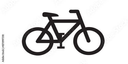 Bike vector icon, bicycle traffic symbol, cycle and mobility sign, black outline and filled style, isolated on transparent background, minimalist vector design for UI, web, and print.