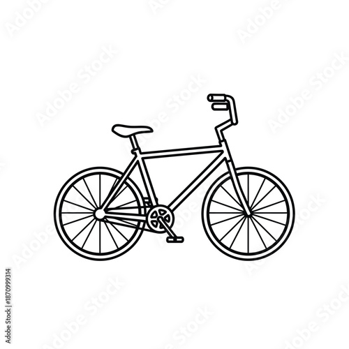 Simple black bicycle illustration on white background