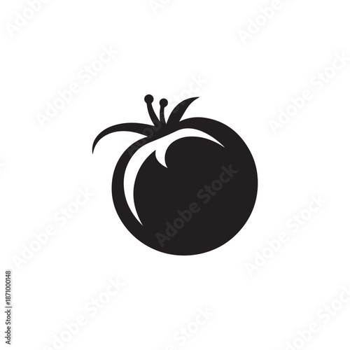 Tomato icon black natural food vector design illustration.