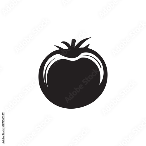 Tomato icon black natural food vector design illustration.