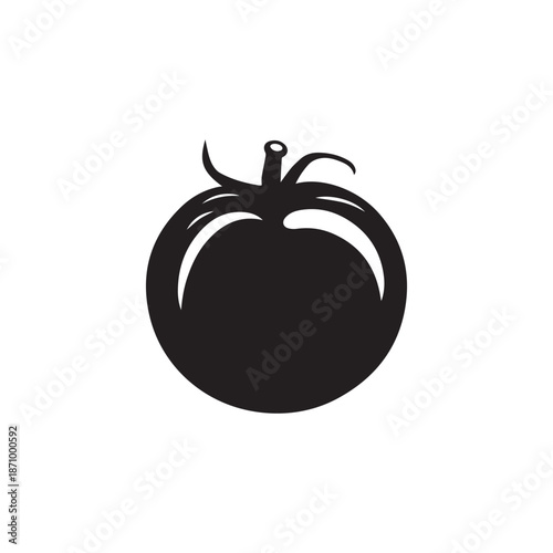 Tomato icon black natural food vector design illustration.