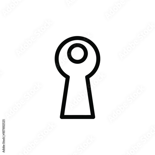 Simple black keyhole icon on white background