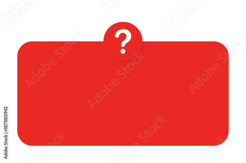 Red rectangular box with question mark symbol on top center.