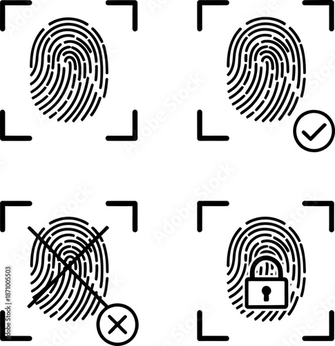 Fingerprint authentication process Vector