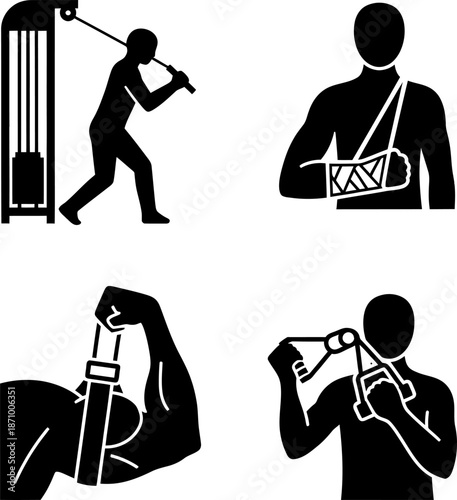 Gym workout exercises Vector