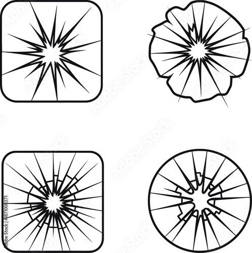 Four shattered glass patterns Vector