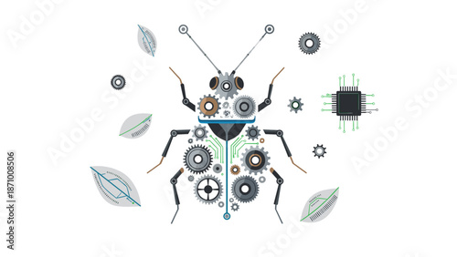 ant on a white background