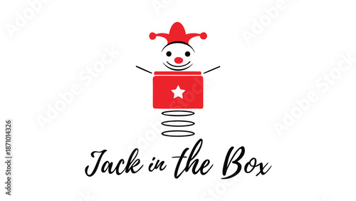 Playful jack in the box toy with jester hat