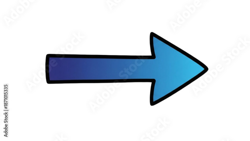 A blue gradient arrow pointing to the right on a white background