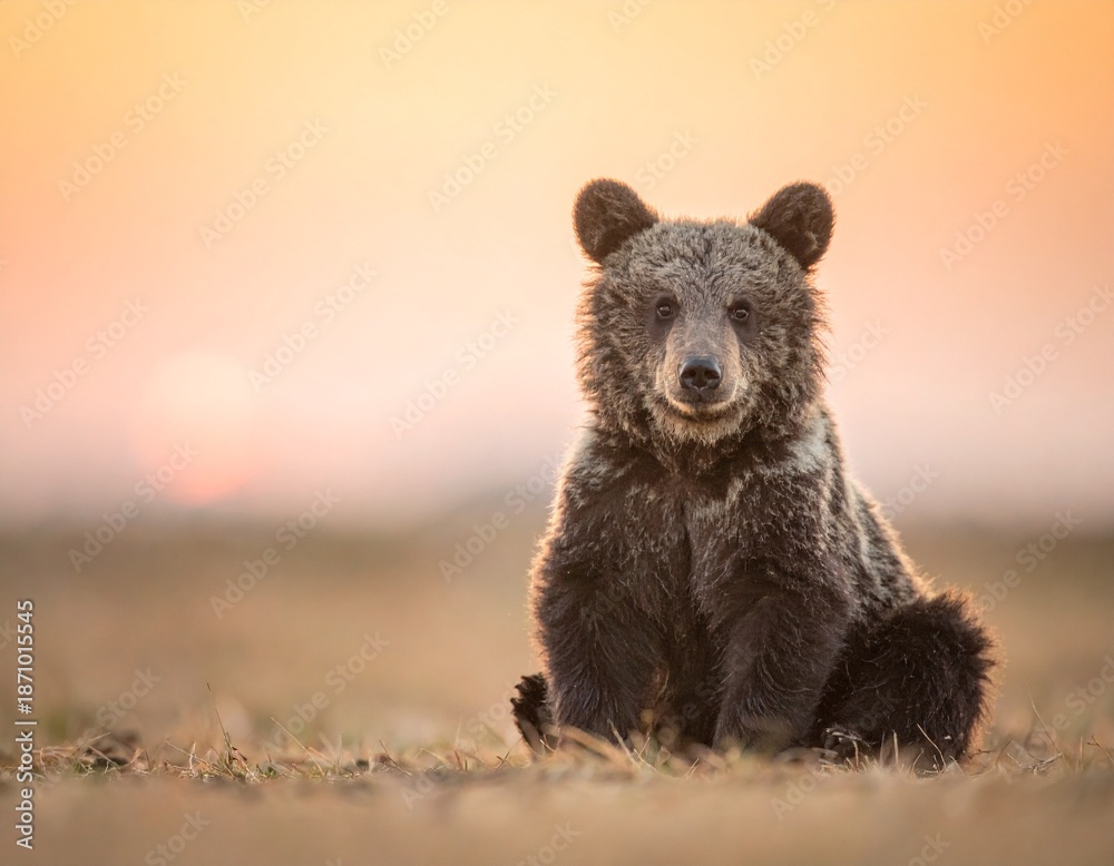 Fototapeta premium Bärenbaby – Pastelltaupe