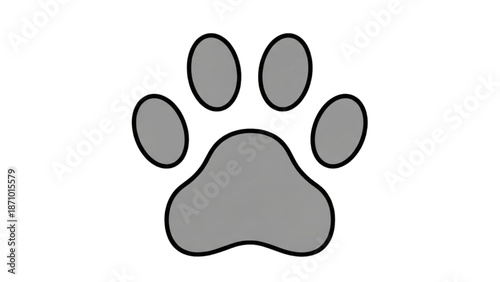 A simple illustration of an animal paw print on a white background from a direct viewpoint