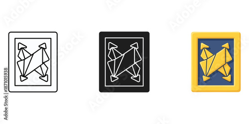 Three digital tablets with geometric designs Vector