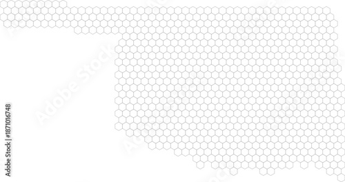 Oklahoma, United States – hexagonal grid vector map (Albers equal area conic projection, PPT-compatible & fully editable)