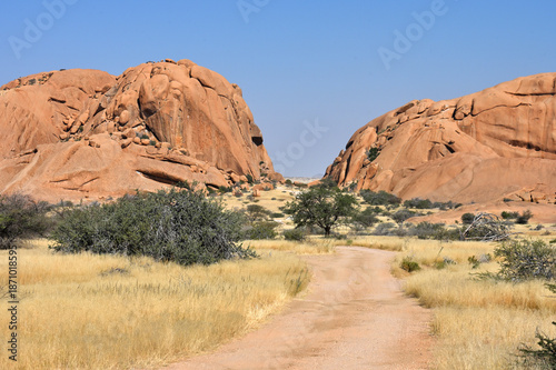 Scenic view of a Gravel Road in African desert