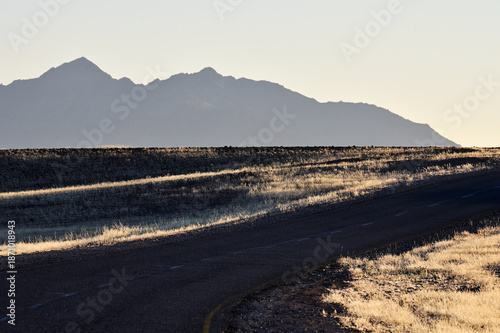 Scenic view of a Gravel Road in African desert