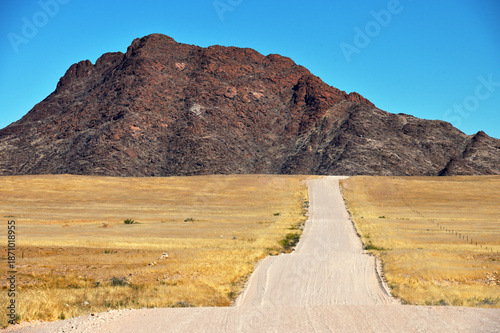 Scenic view of a Gravel Road in African desert