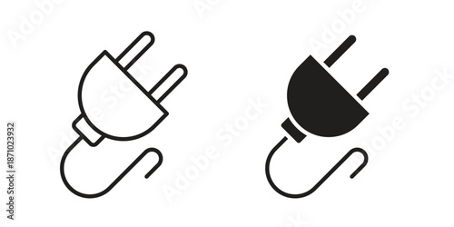 Plug icons vector collection for web designs. flat icons